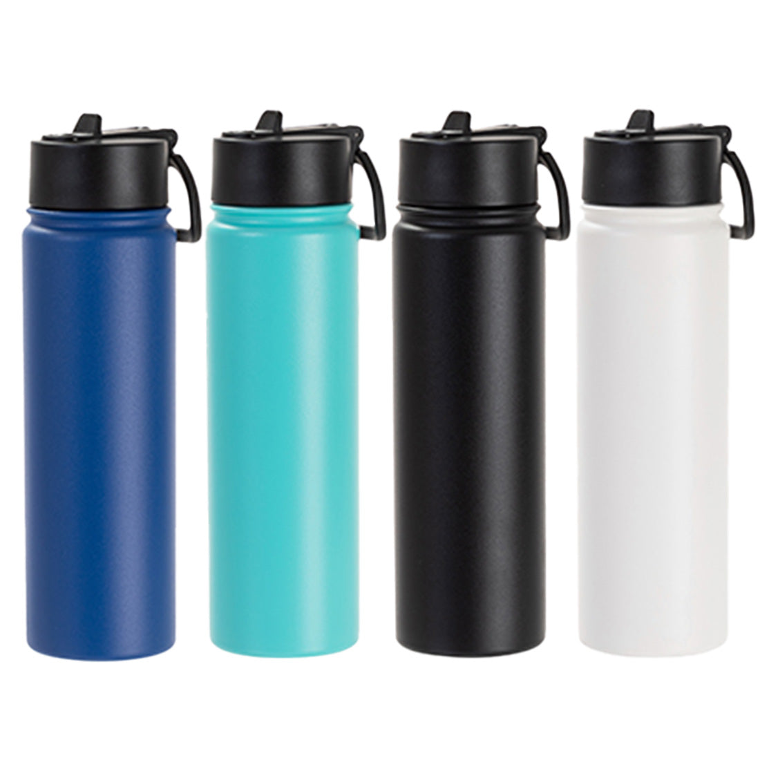 Engraving 22oz/650ml Powder Coated SS Flask w/ Wide Mouth Straw Lid & Rotating Handle - Joto Imaging Supplies